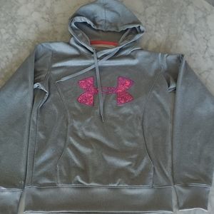 Under Armor‎ Women Ladies Hoodie Gray Pink Purple Logo Size Small Perfect